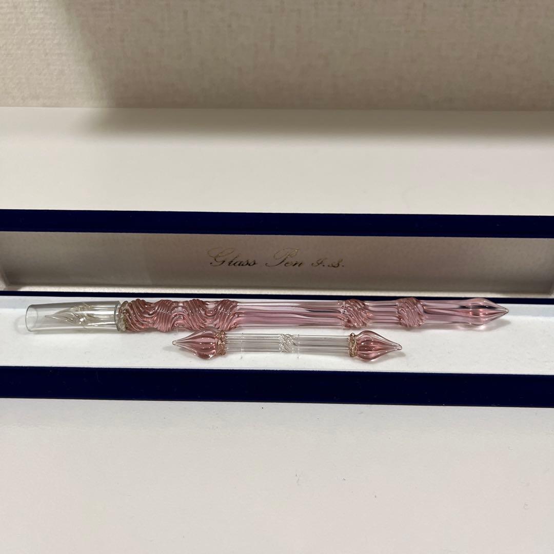 【新品未使用】佐瀬工業所 ガラスペン ソフトひねり ペン置き付き