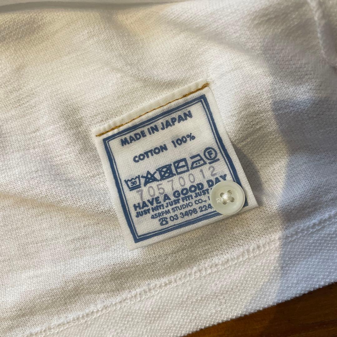 【新品・未使用】45R カノコのMキャミポロ ワイドシャツ ホワイト 刺繍