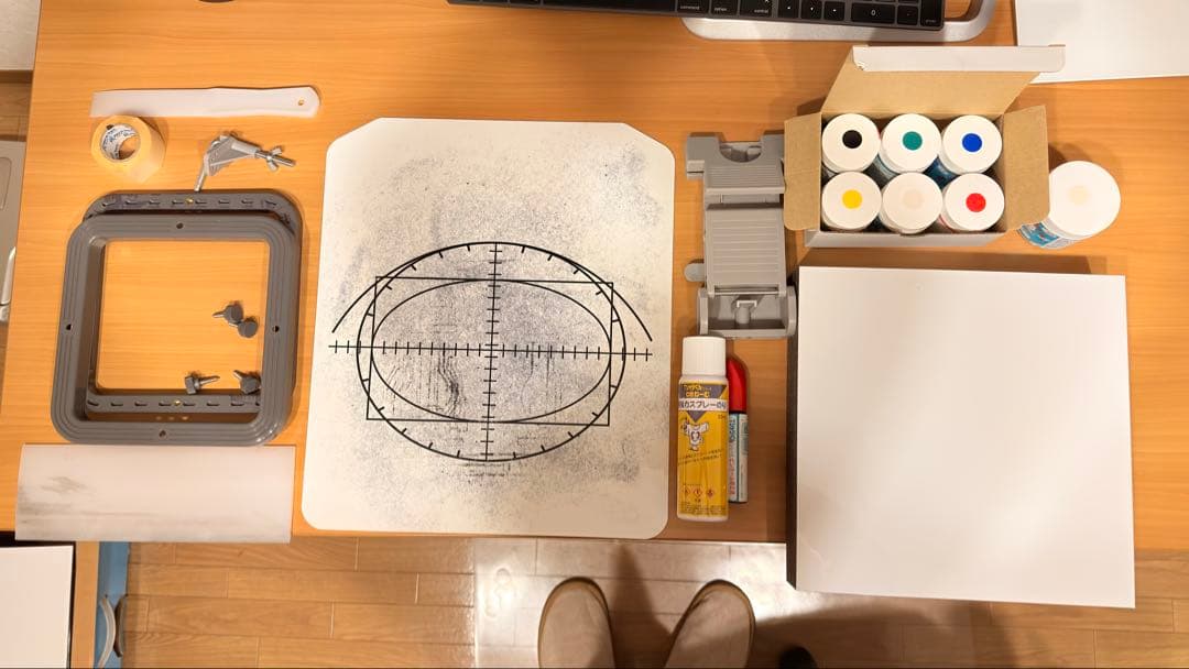 Tシャツくん シルクスクリーン製版機　完動品　大小版セット