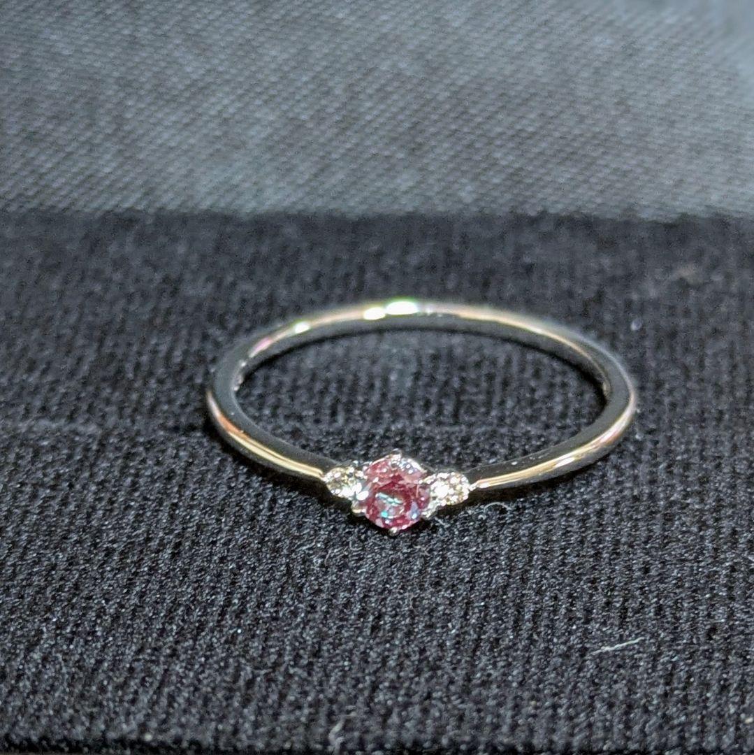 ラボグロウンアレキサンドライト K10WGリング