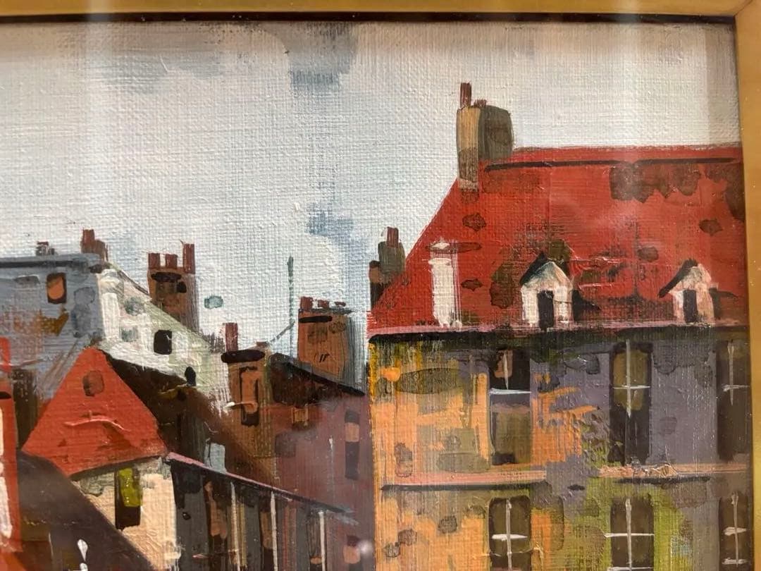 竹内敏彦『パリの街』油彩画 F4