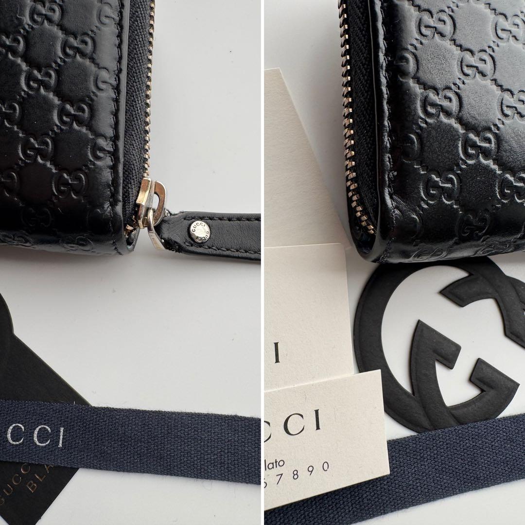 【美品】 20 GUCCI グッチ マイクロ シマ 2つ折り 財布