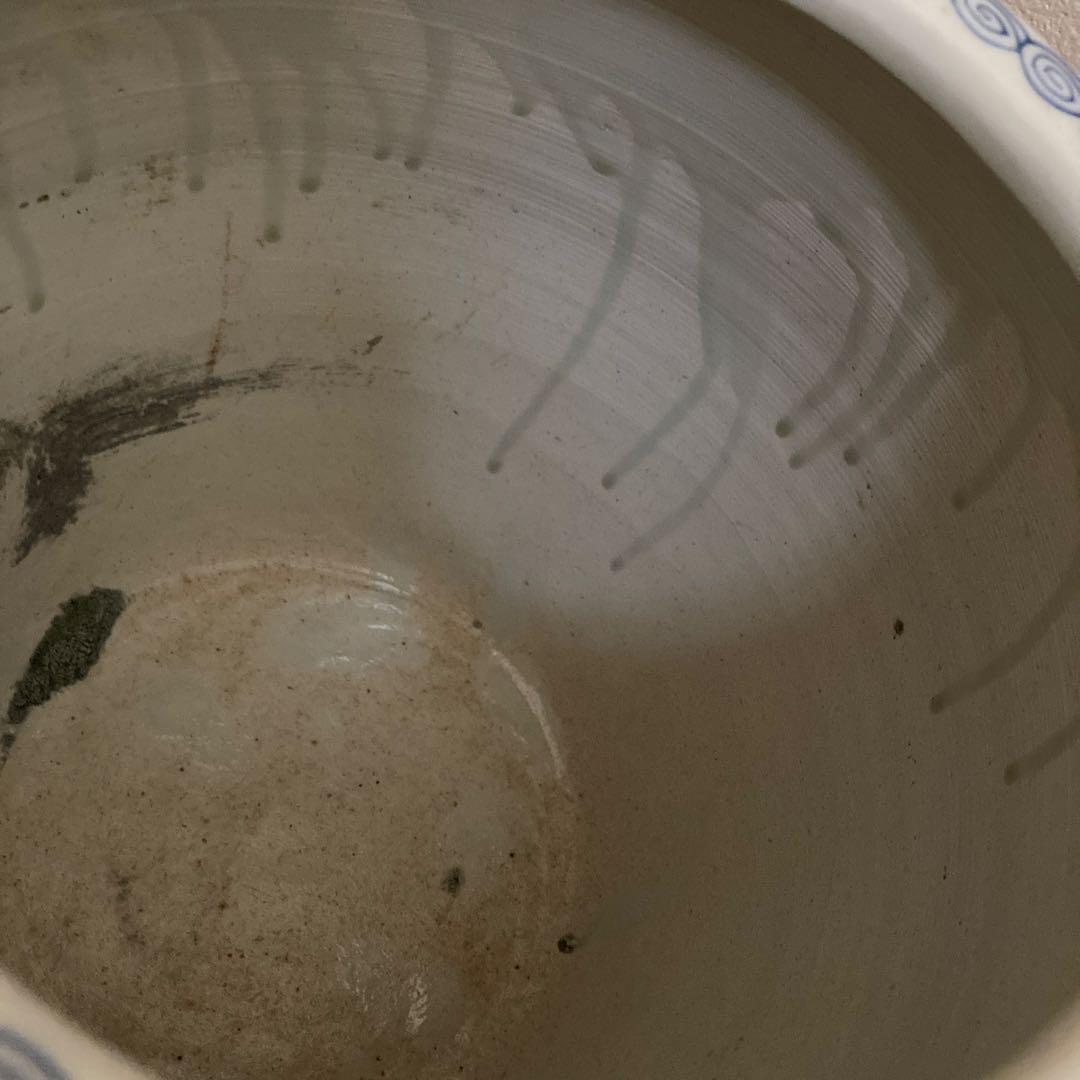 呉須　梅の花　火鉢　磁器　陶器