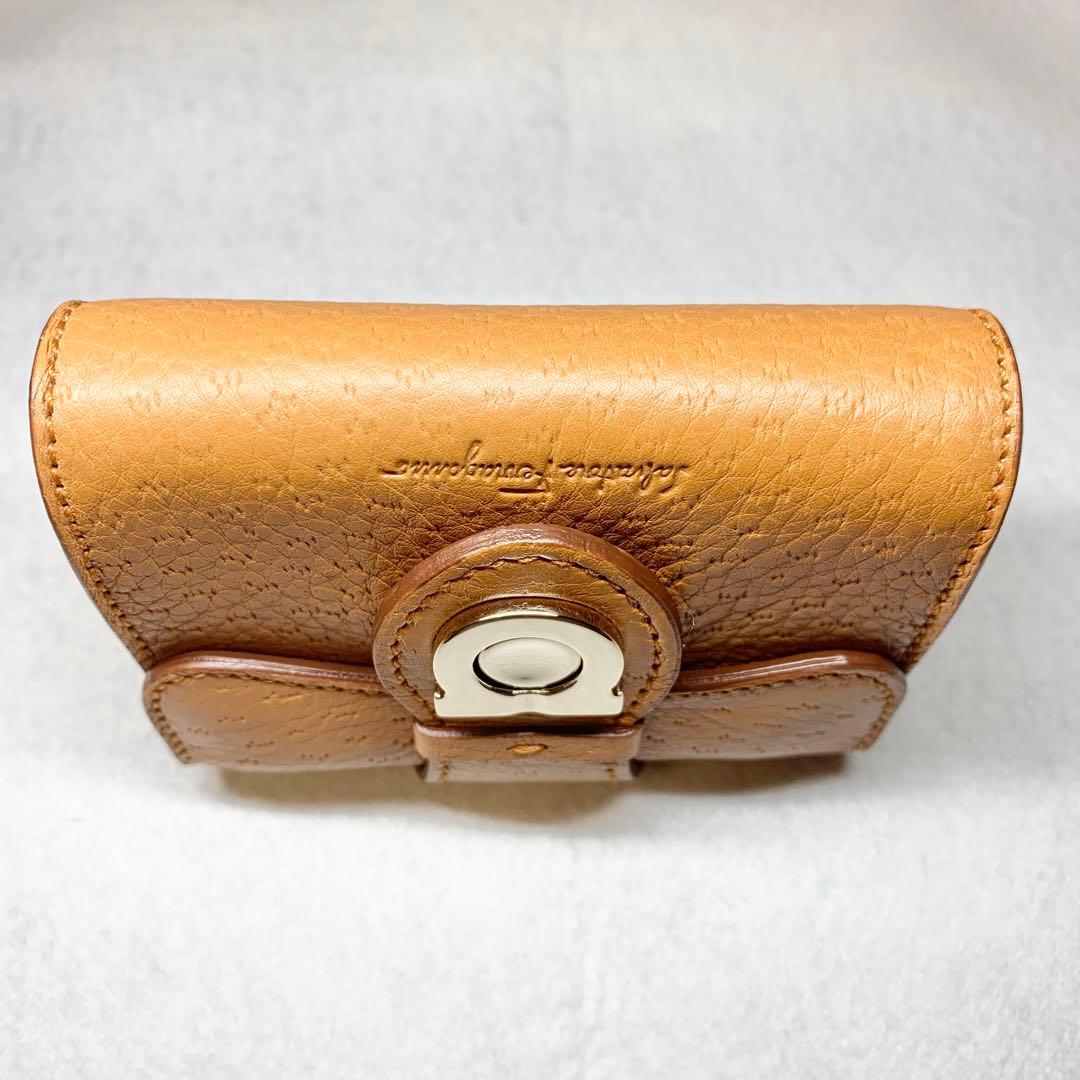 未使用級 サルバトーレフェラガモ ケース ガンチーニ 本革 キーリング 箱