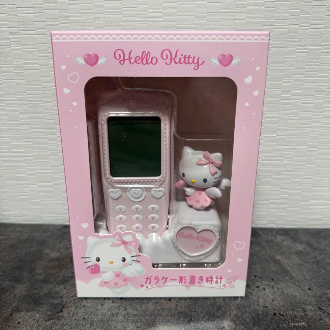 新品未開封　サンリオ ガラケー型置き時計 ハローキティ