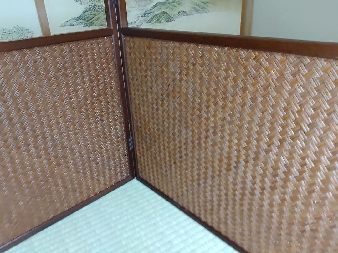 茶道具 風炉屏風先 利休梅 裏網代 両面使い 上透かし 箱付き 送料無料