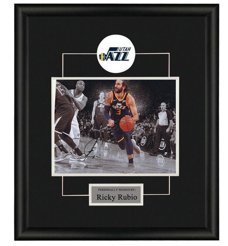 直筆サイン入り写真 リッキー・ルビオ NBA ユタ・ジャズ SA鑑定済