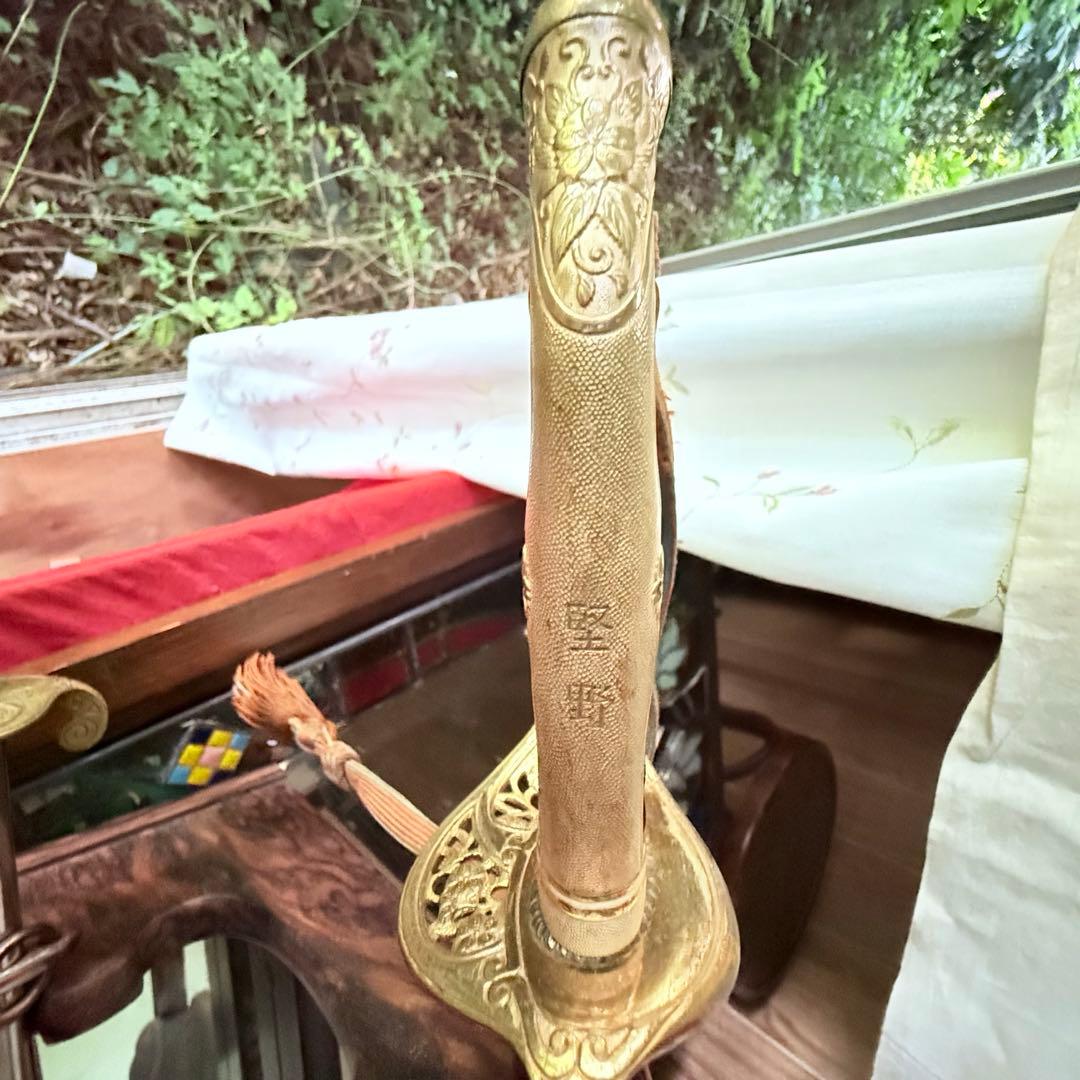 2214様感謝‼️旧日本軍名入模造刀身刀緒付指揮刀軍刀サーベル①黄袋