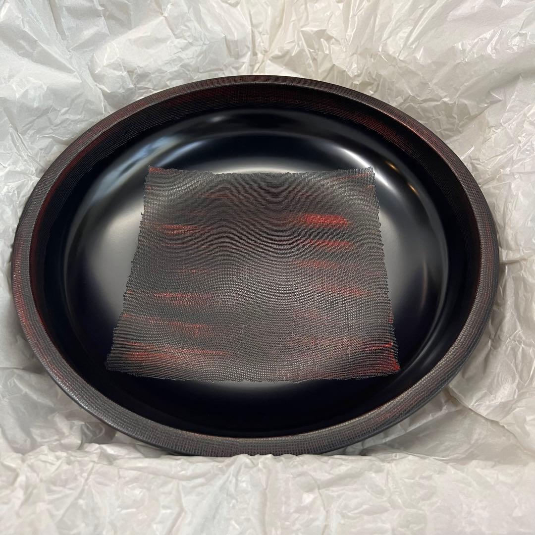 12寸　盛り鉢　盛鉢　黒　祝事にも◎山中漆器