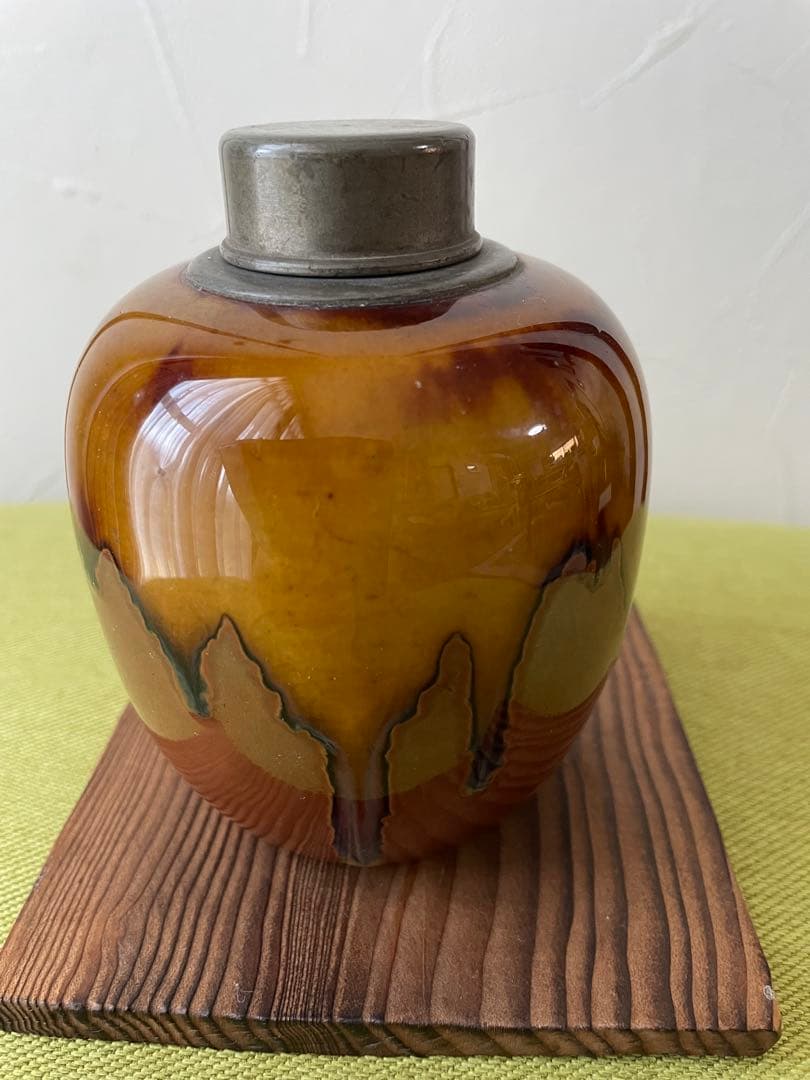 煎茶道具　陶製錫口茶心壺　茶入れ