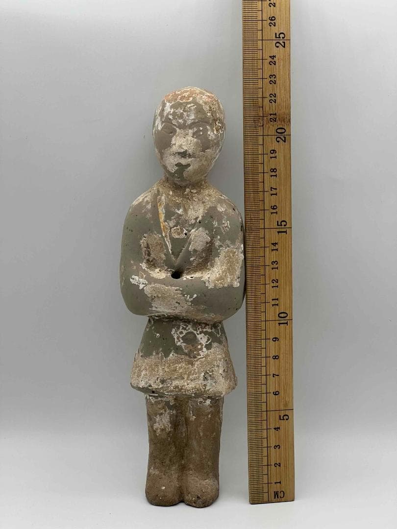 唐時代　武士胡人陶俑　極上品　旧家旧蔵　唐物　時代物　置物(B-64)