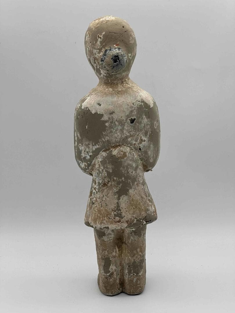 唐時代　武士胡人陶俑　極上品　旧家旧蔵　唐物　時代物　置物(B-64)