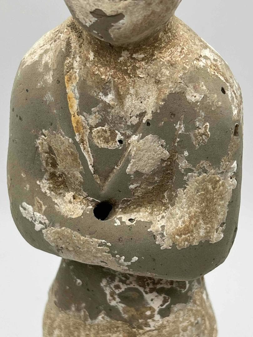 唐時代　武士胡人陶俑　極上品　旧家旧蔵　唐物　時代物　置物(B-64)