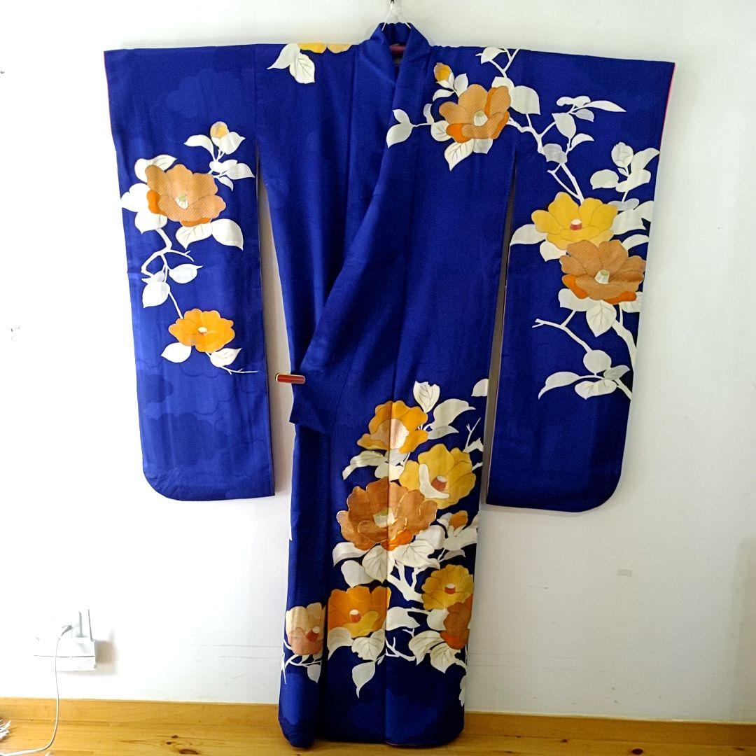 振袖 椿 165cm L トールサイズ 金駒刺繍