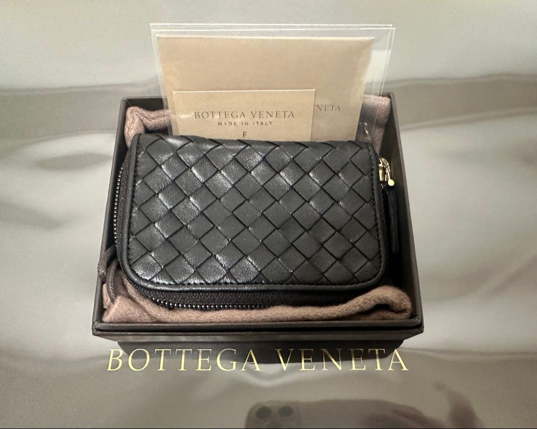 ★【付属品付】ボッテガヴェネタ イントレチャートケース/ラム/黒/3️⃣✨✨