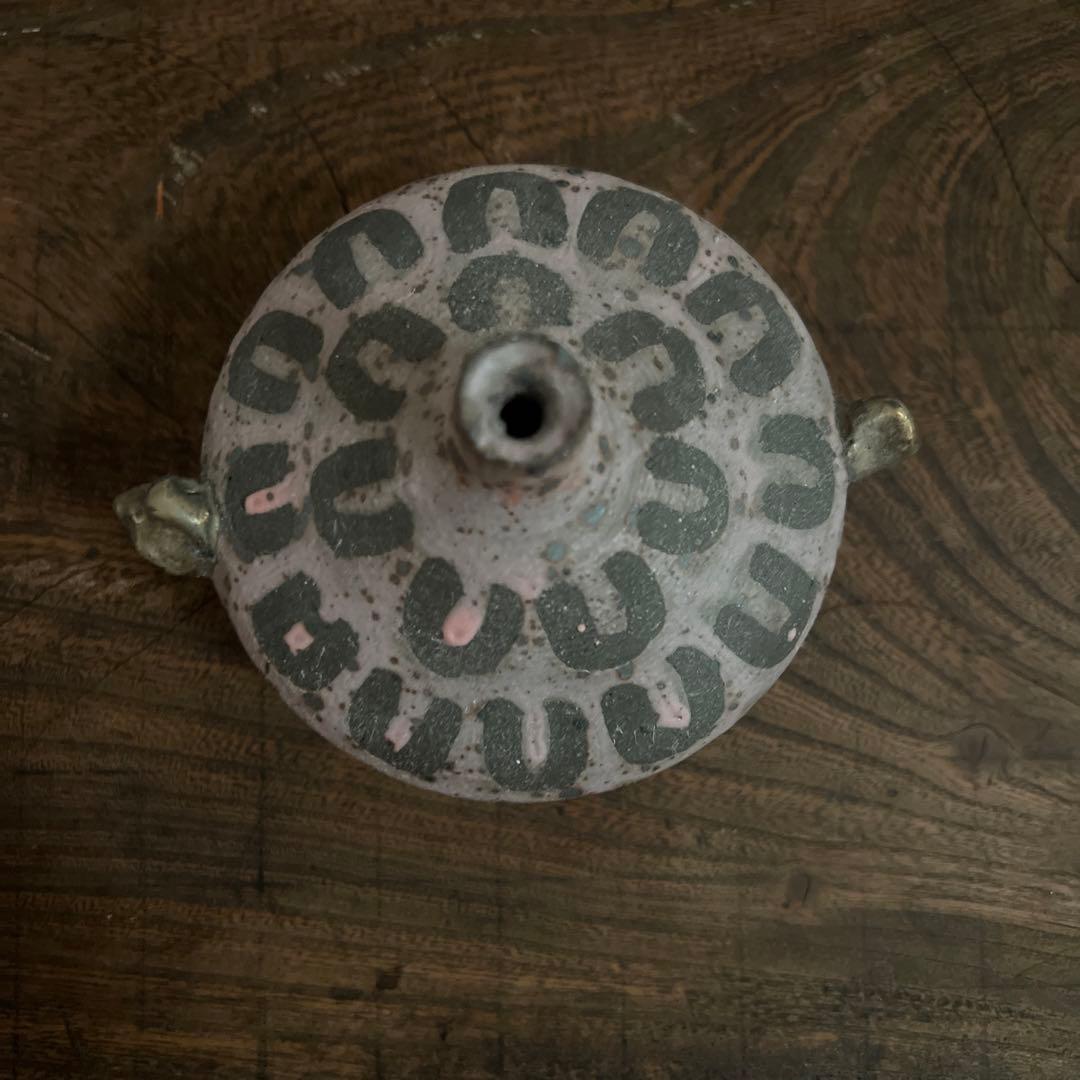 山田義力 銀彩 花瓶 個展購入 新品未使用 山田義力 花瓶 大嶺實清 大嶺工房