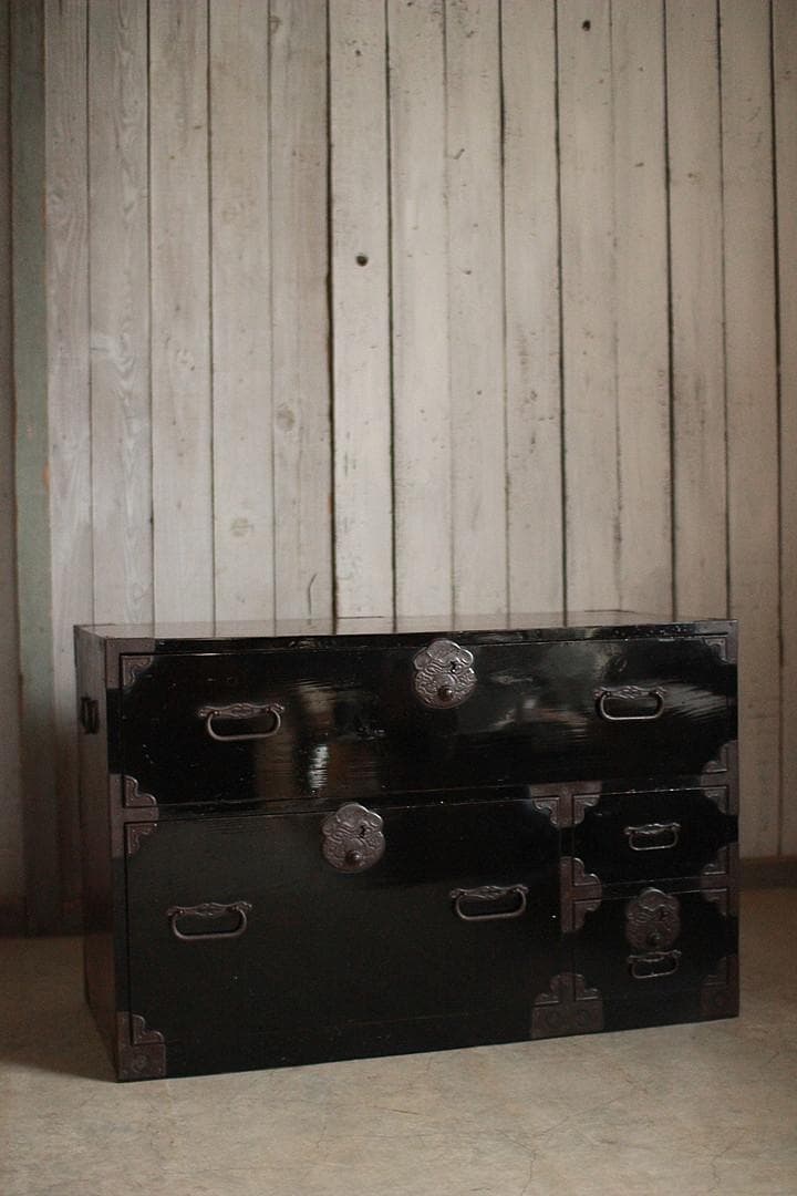 綺麗な巾着金具庄内箪笥　抽斗4杯　タンス　収納　古家具　古民家　時代家具