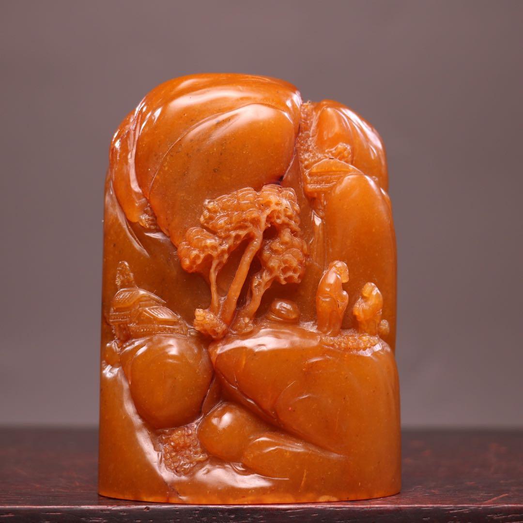 彫刻オブジェ　田黄石　長寿
