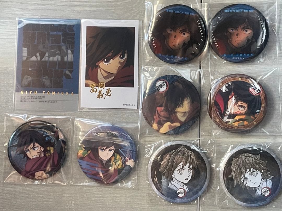 【当日発送】鬼滅の刃 柱カフェ ランダムチェキ風ブロマイド 箔押し 義勇 セット