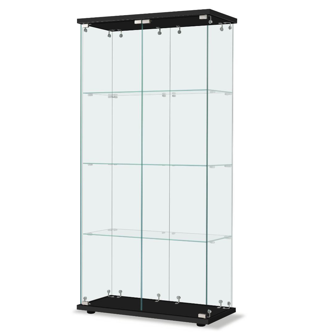 【ブラック】コレクションケース 両扉タイプ 大型 幅80×奥行37×高164cm