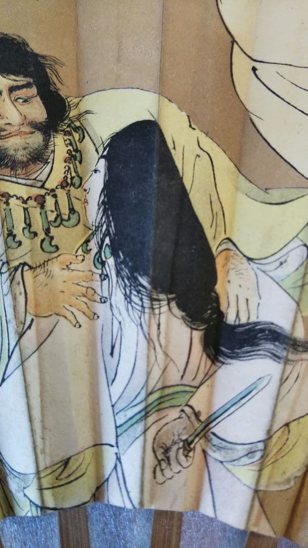 【超希少／明治／骨董品】日露戦争 扇子 陸軍印鑑入 陸軍 従軍 明治時代 肉筆