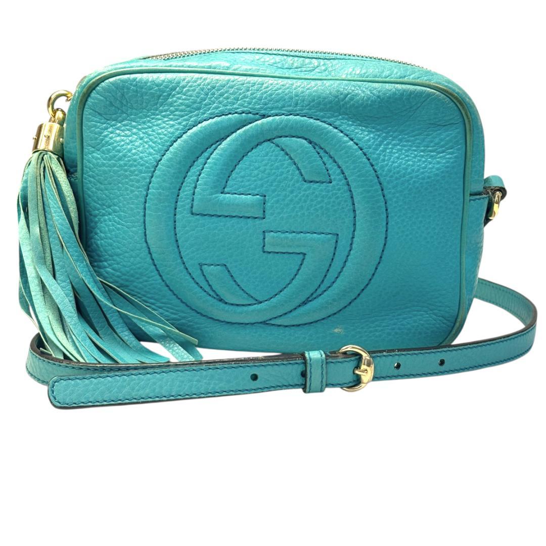 GUCCI グッチ ショルダーバッグ タッセル ターコイズグリーン ソーホー