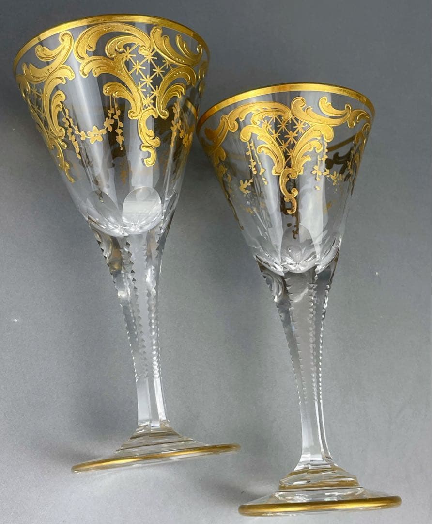 【美品】モーゼル 金彩 ショットグラス リキュール ２客セット スプレンティッド