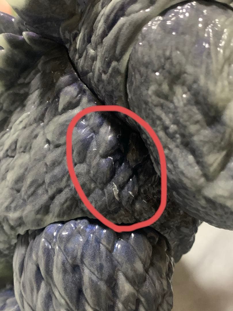 FrogTree ゴジラ ソフビ2001 蓄光マーブル成型、偏光パール塗装