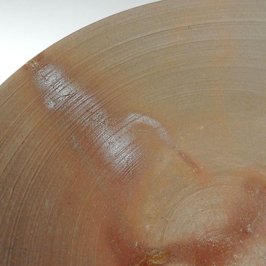 Ｔ４４０　茶碗　『備前焼』『平茶碗』『森岡宏 造』　共箱　抹茶碗　茶道具