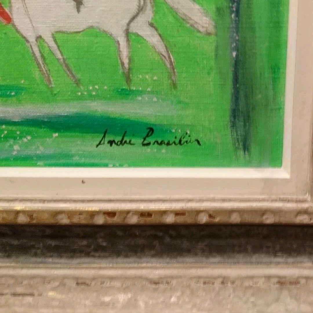 絵画 馬 額装油絵