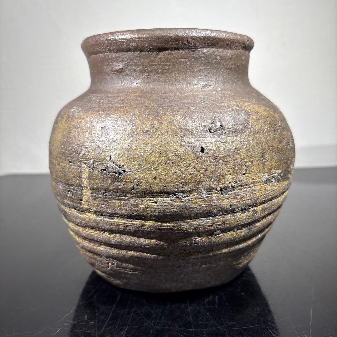 真作　古備前壷　桂又三郎極め　書き付け　室町末期の作