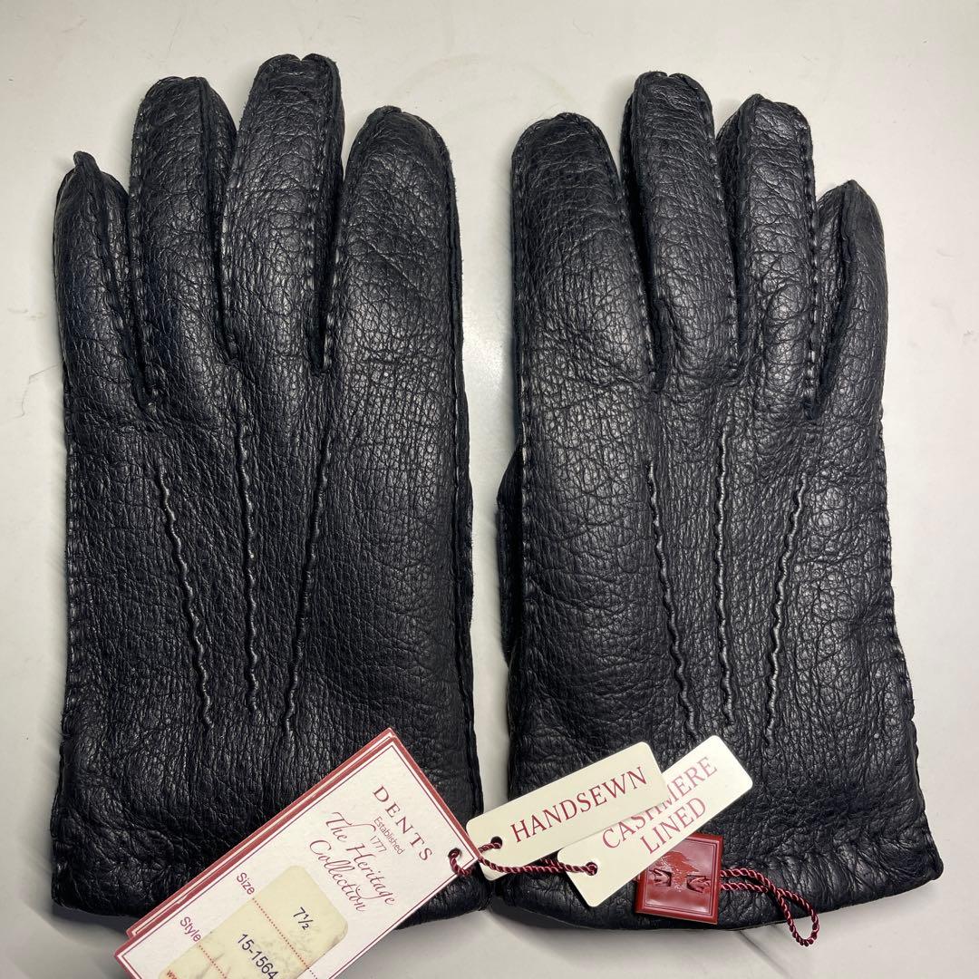 デンツ ペッカリー ブラック 7-1/2 ハンプトン カシミア製ライニング