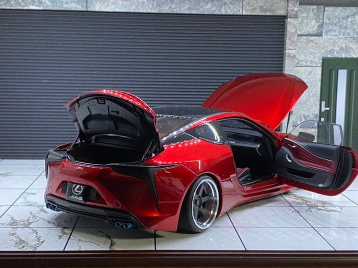 オートアート 1/18レクサス LC500レッドx ダークローズ　カスタム