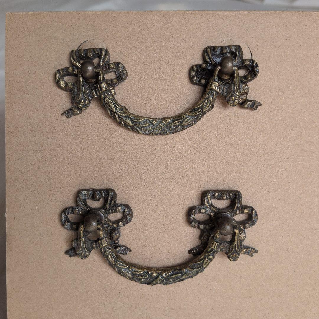 フランスアンティーク 家具用取っ手 6個セット 真鍮製