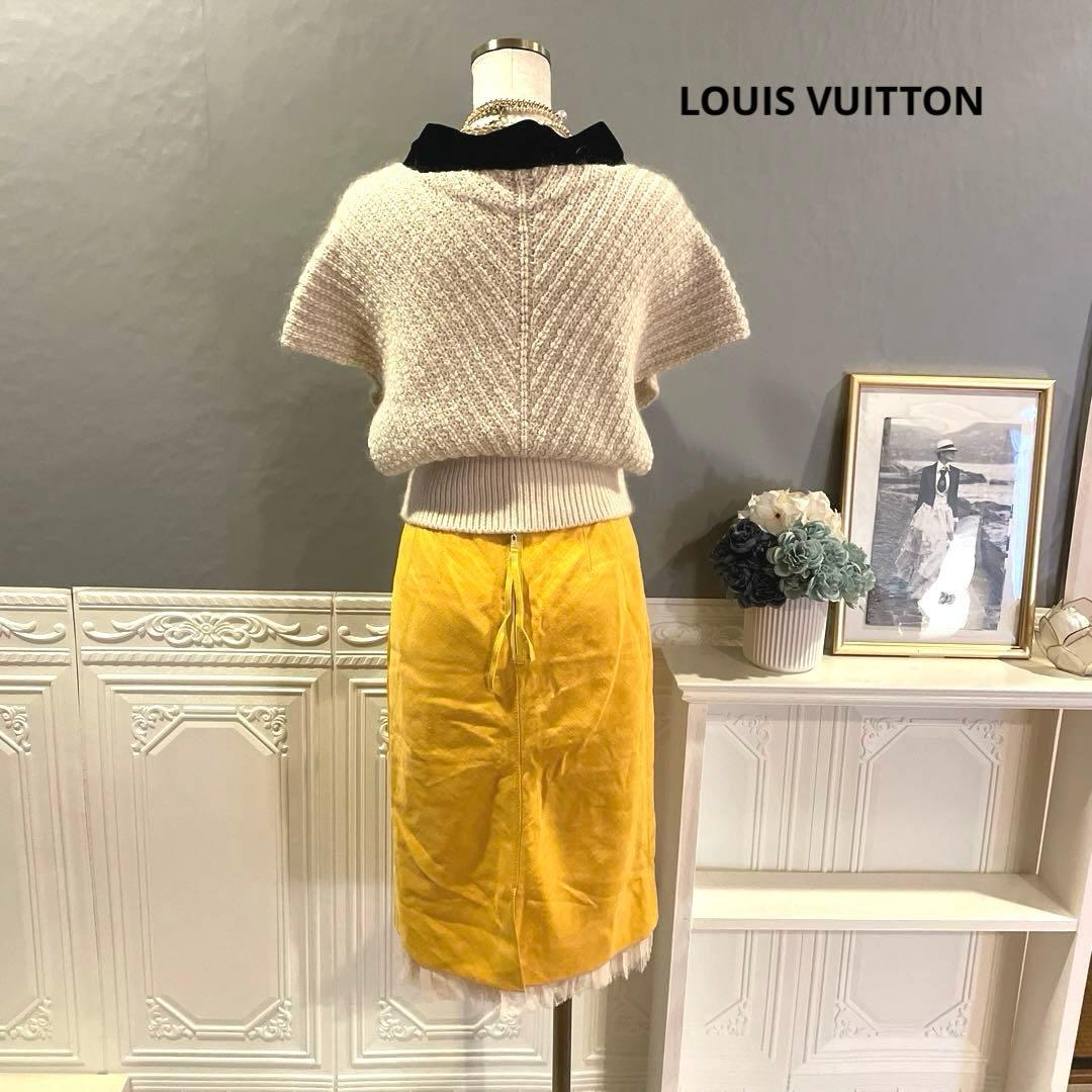 【12万円】LOUIS VUITTON シルクフリルデザイン　スカート