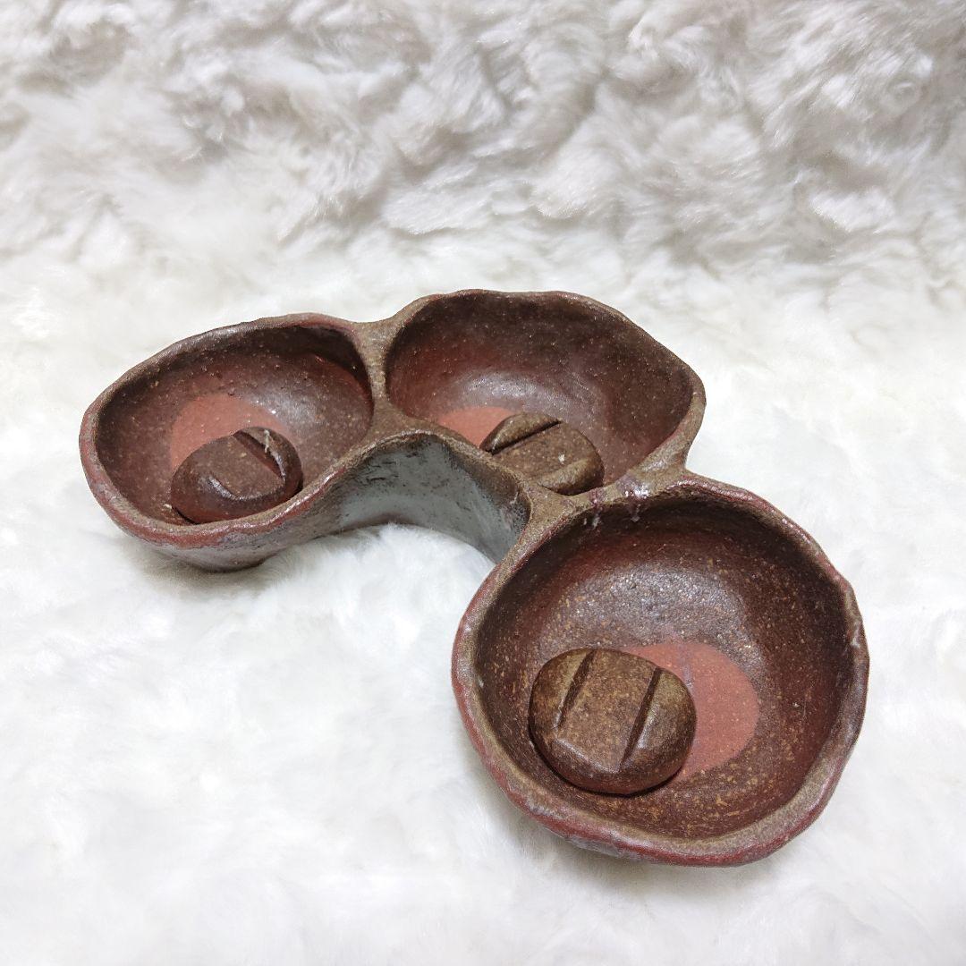 【2419】三連鉢…備前焼