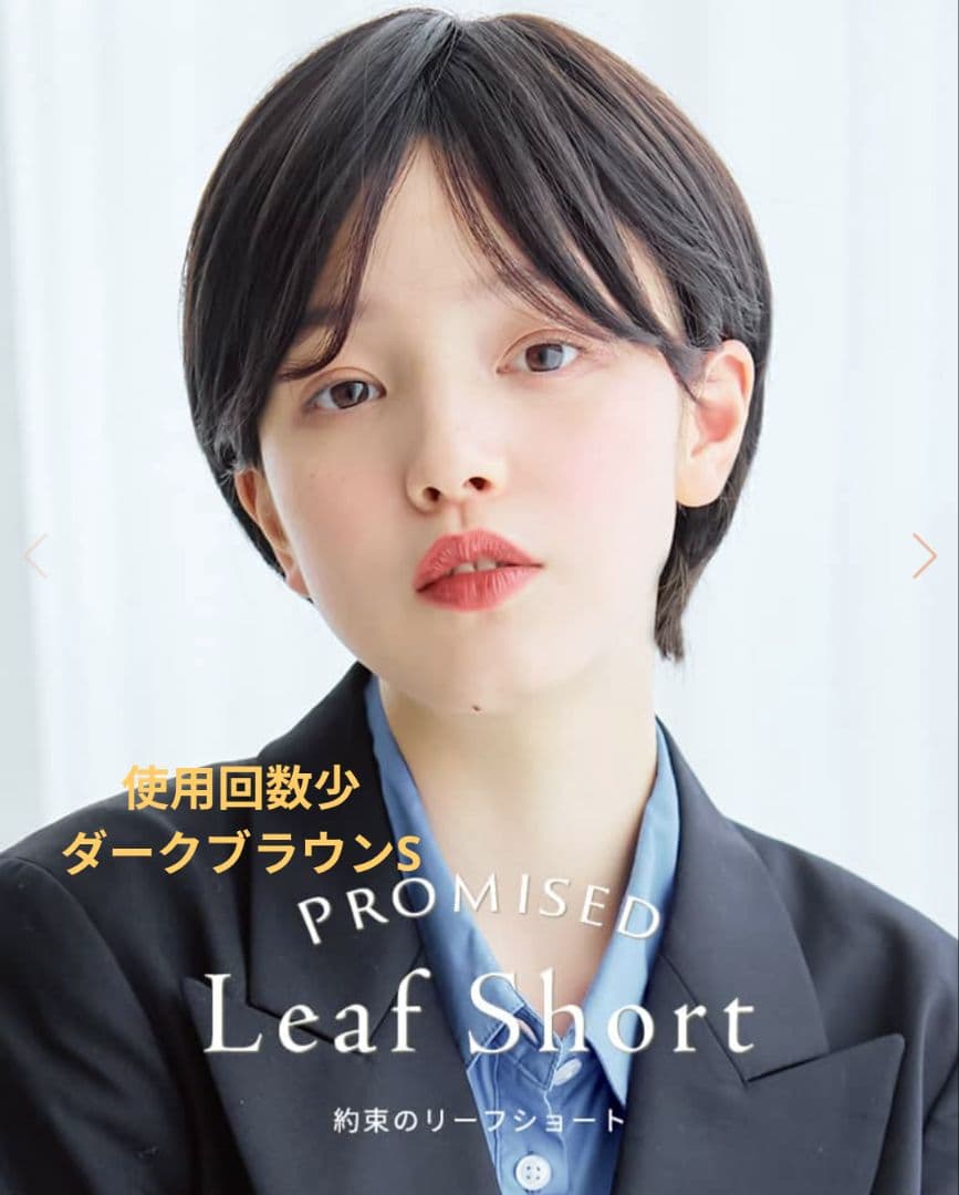 医療用ウィッグリネアストリア 約束のリーフショート ダークブラウンS 人毛Mix