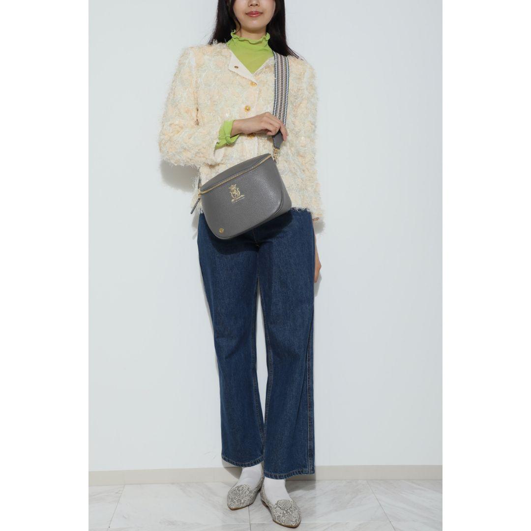 週末セール★新品ADMJ 牛革シュリンク型押し クロスボディバッグ