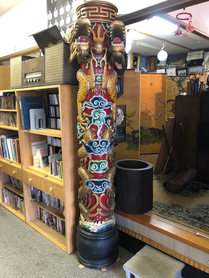 中華街の柱　龍柱　２本セット