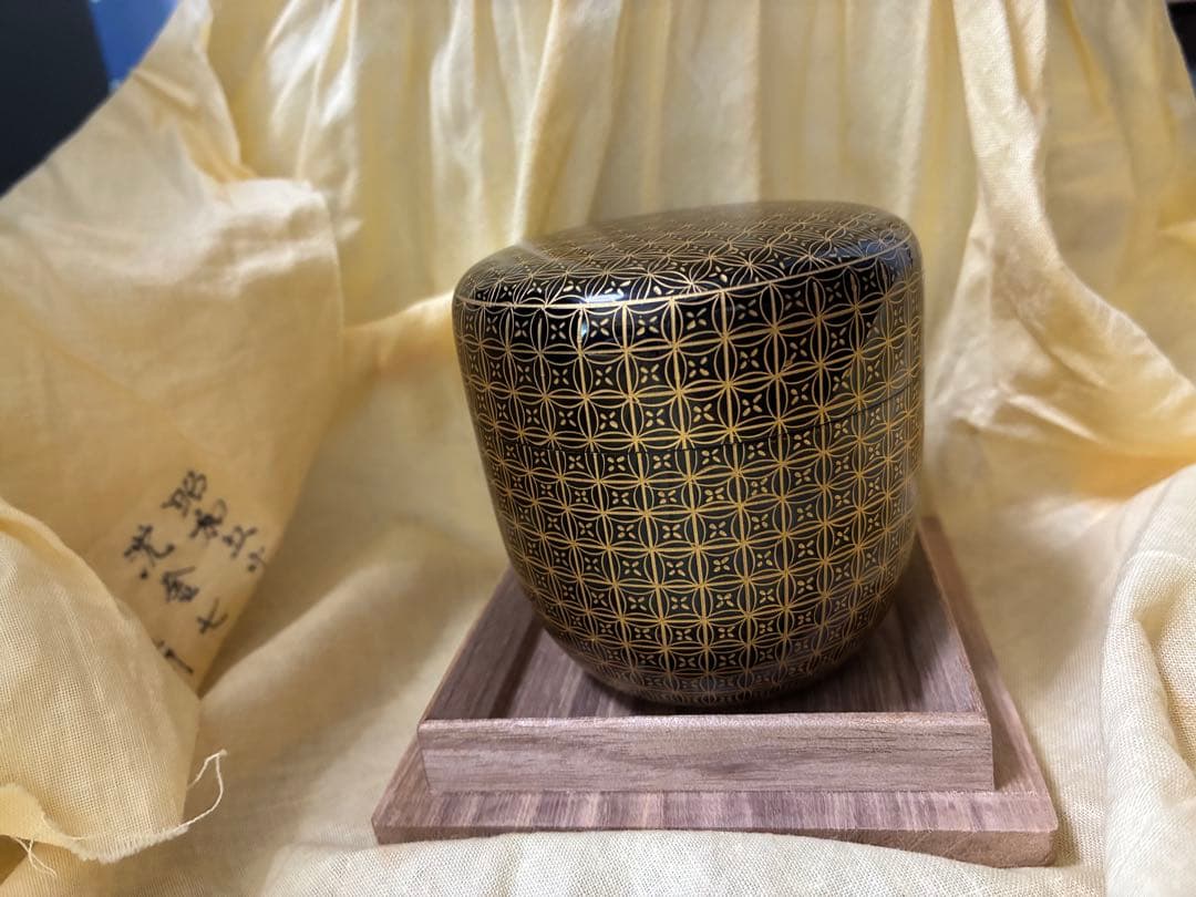 【新品 未使用】　前志芸男　沈金七宝之図　茶道具 棗