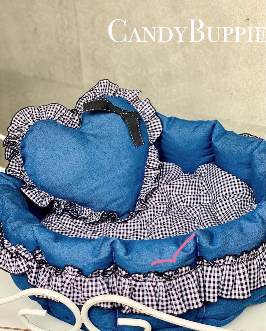 CandyBuppie デニムベッド　ギンガムチェック