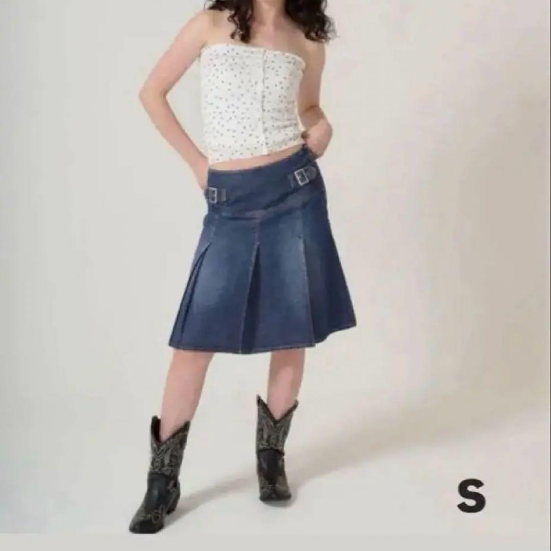 完売品！Sサイズ！デニム プリーツスカート デニムスカート　TINA：JOJUN