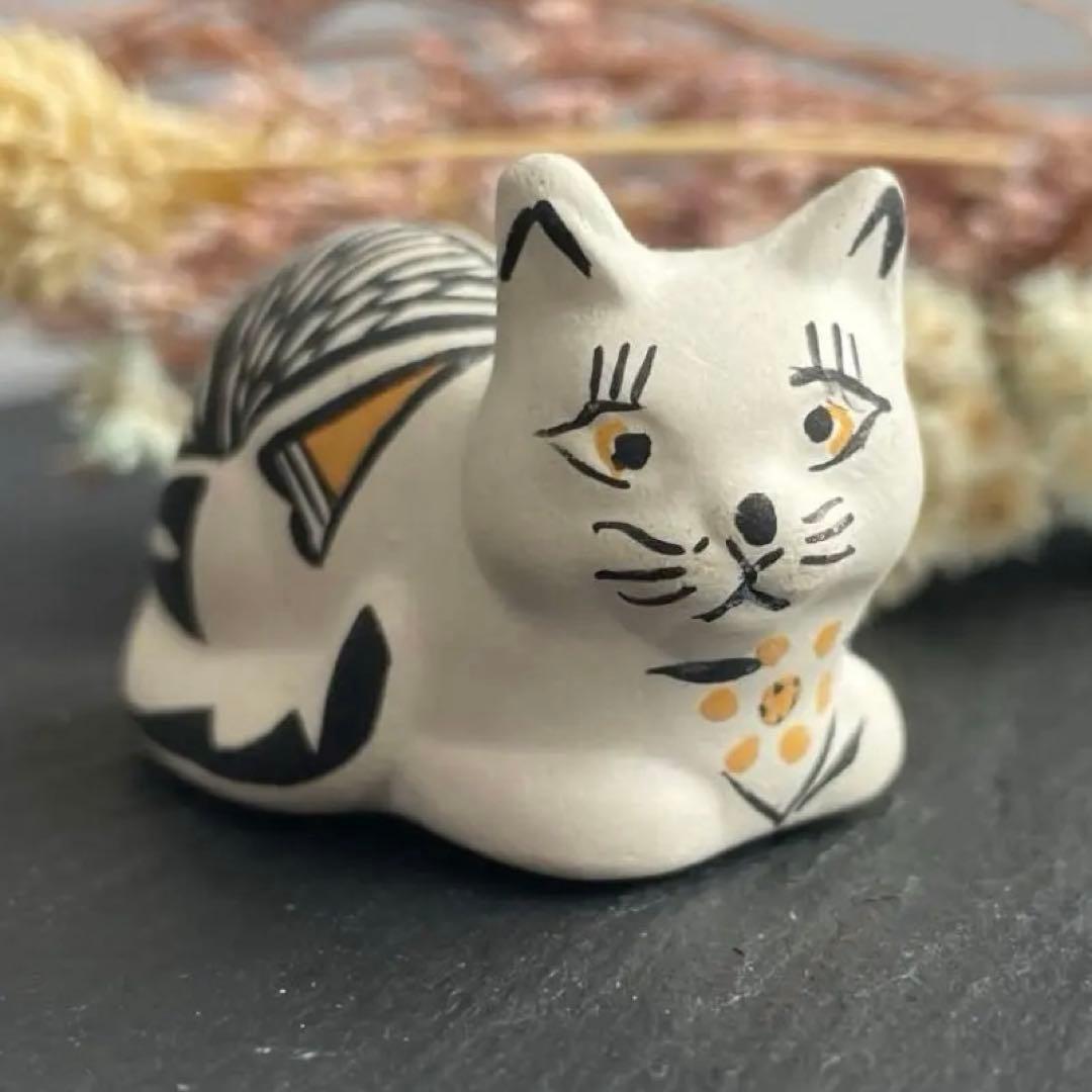 新品 アコマ　Acoma　ポッテリー　猫　ネコ　陶器　ネイティブアメリカン