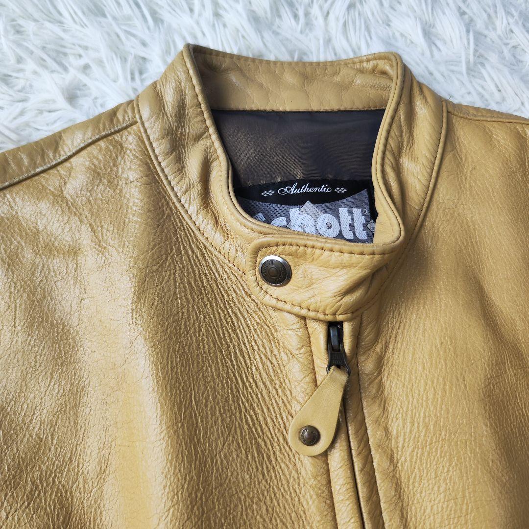 ★希少★Schott シングルライダース 本革 ベージュ Lサイズ レザー