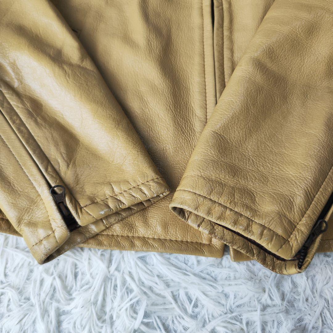 ★希少★Schott シングルライダース 本革 ベージュ Lサイズ レザー