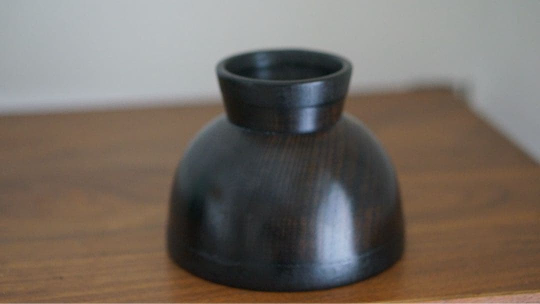 合鹿椀 天然木 削り出し 黒漆 木製漆器　拭き漆