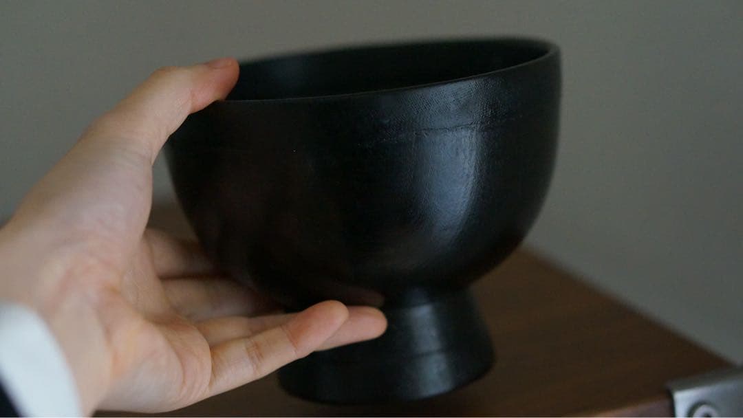 合鹿椀 天然木 削り出し 黒漆 木製漆器　拭き漆