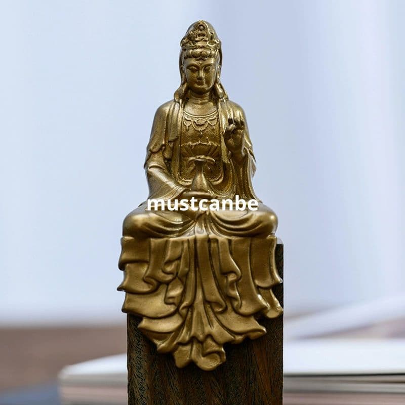 菩薩 観音菩薩 銅製 仏像 彫刻 置物 開運 風水置物 工芸品