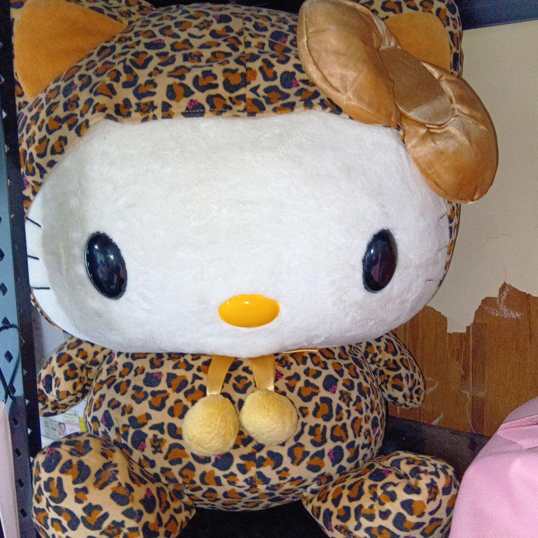 ハローキティ2004年30周年限定特大ヒョウ柄ぬいぐるみレトロレアビンテージ