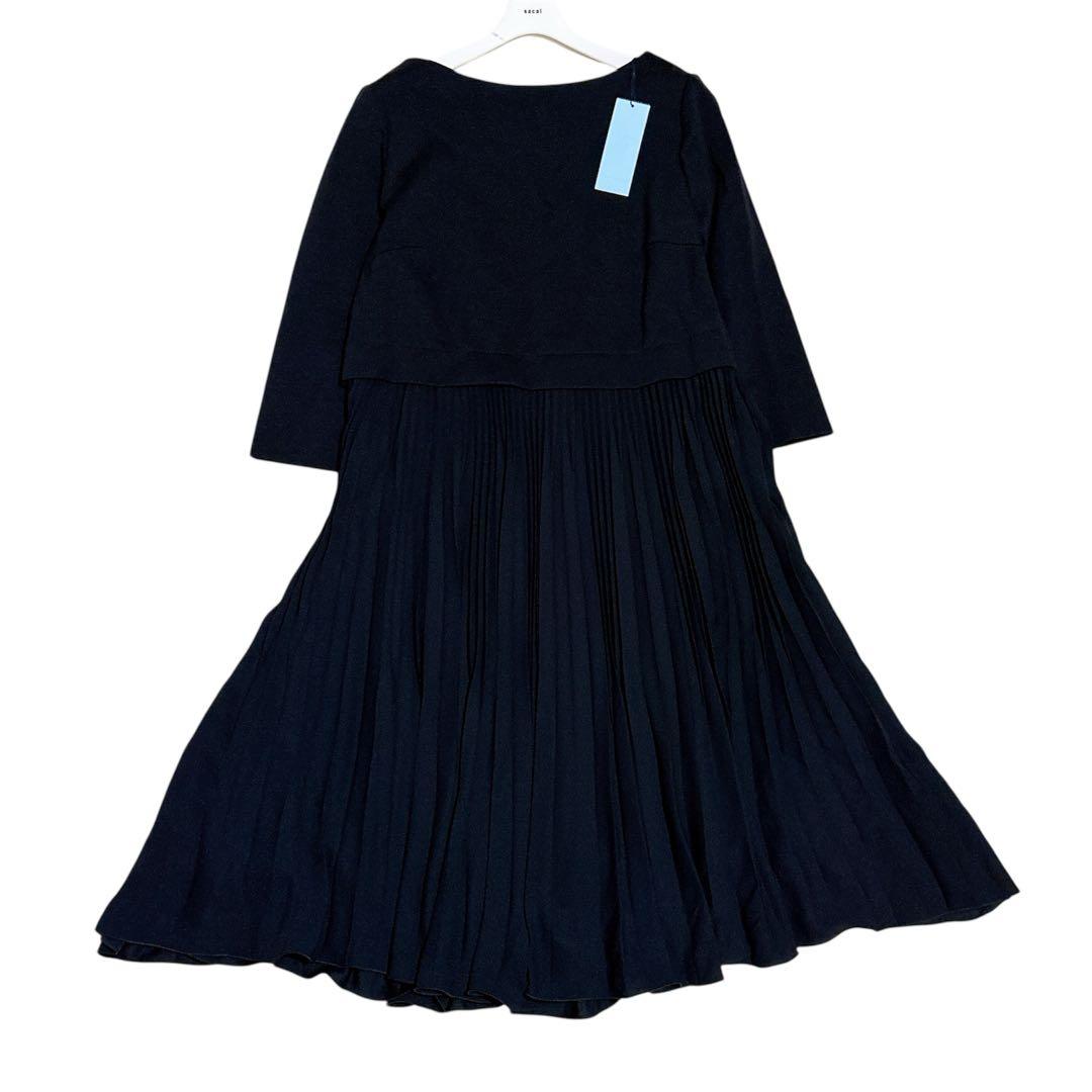 新品✨組曲 洗えるジャージコンビプリーツ ワンピース 近年 大きい ゆったり